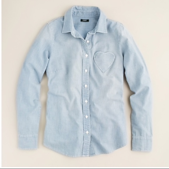 J. Crew Tops - JCrew I Heart Chambray Shirt